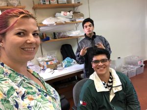 Carly Pope, Gabriel Diaz, and Luis Oyalbis in CTPA lab